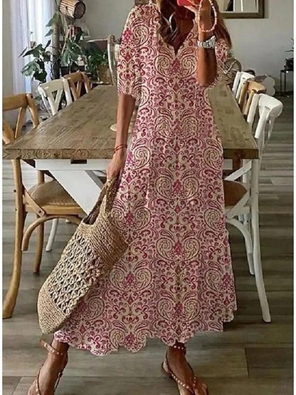 Luna Relaxed Boho-Style Midi Dress