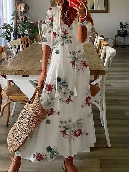 Luna Relaxed Boho-Style Midi Dress